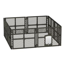Pet Dog Playpen Enclosure 8 Panel Fence Puppy Cage Plastic Fold