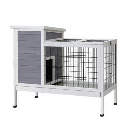 Rabbit Hutch Chicken Coop Wooden Ferret Cage Habitat House - Large