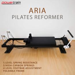 Powertrain Aria Pilates Reformer Machine Steel Foldable Multifunctional Home Gym Equipment Exercise Trainer Black