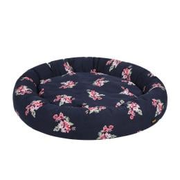 Dog Calming Bed Pet Cat Washable Navy Round Kennel Outdoor XL