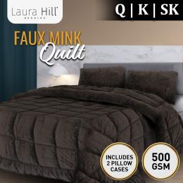 Laura Hill 500GSM Faux Mink Quilt Comforter Doona