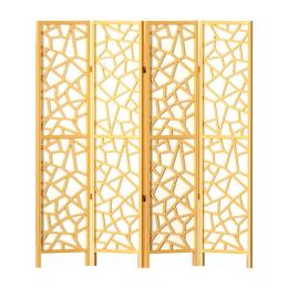 Clover Room Divider Screen Privacy Wood Dividers Stand 4 Panel Natural