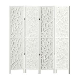 Clover Room Divider Screen Privacy Wood Dividers Stand 4 Panel White
