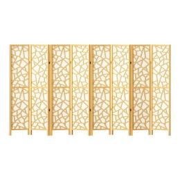 Clover Room Divider Screen Privacy Wood Dividers Stand 8 Panel Natural