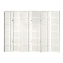 Room Divider Screen Privacy Wood Dividers Stand 6 Panel Nova White