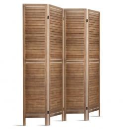 Room Divider Privacy Screen Foldable Partition Stand 4 Panel Brown 163cm x 2cm x 170cm