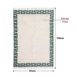 Greek-Inspired Wool Rug 165 Cream and Green