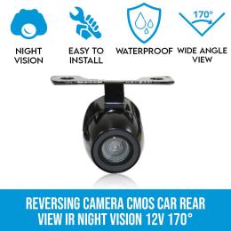 170deg Reversing Camera Cmos Car Rear View Ir Night Vision 12v Elinz
