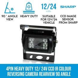 Heavy Duty 12/ 24v Ccd Ir Colour Reverse Reversing Camera Rearview