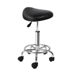 Saddle Salon Stool Black PU Swivel Barber Hair Dress Hydraulic Lift