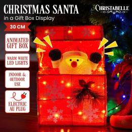 Christabelle Animated Santa Gift Box LED Christmas Tree Decoration Xmas Ornament