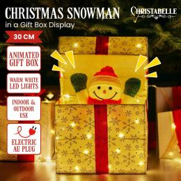 Christabelle Animated Snowman in a Gift Box LED Christmas Tree Decoration Ornament Lights Xmas
