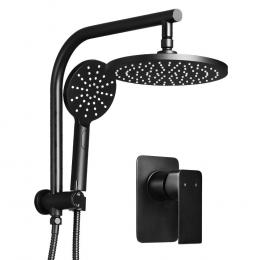 WELS 9 Rain Shower Head Mixer Round Handheld High Pressure Wall Black