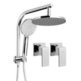 WELS 9 Rain Shower Head Taps Round Handheld High Pressure Wall Chrome
