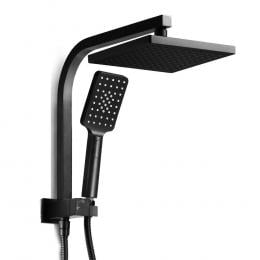 WELS 8 Rain Shower Head Set Square Handheld High Pressure Wall Black