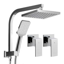 WELS 8 Rain Shower Head Taps Square Handheld Wall Chrome