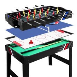 4FT 4-In-1 Soccer Table Tennis Ice Hockey Pool Game Football Foosball