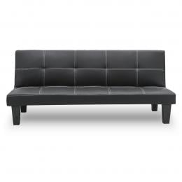 Liv 2-Seater Tufted Faux Leather Sofa Bed by Sarantino - Black