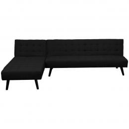 Alice Tufted Fabric Modular Sofa Bed with Chaise Lounge by Sarantino - Black