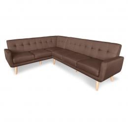 Chamonix 6-Seater L-Shaped Corner Sofa with Chaise [Right] by Sarantino - Brown