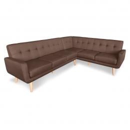 Chamonix 6-Seater L-Shaped Corner Sofa with Chaise [Left] by Sarantino - Brown