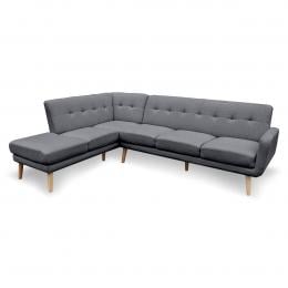Juliet 6-Seater L-Shaped Sofa with Chaise (Left) by Sarantino - Dark Grey