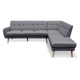 Juliet 6-Seater L-Shaped Sofa with Chaise (Right) by Sarantino - Dark Grey