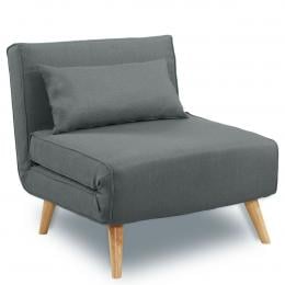 Siena Faux Linen Single Sofa Bed Chair by Sarantino - Dark Grey