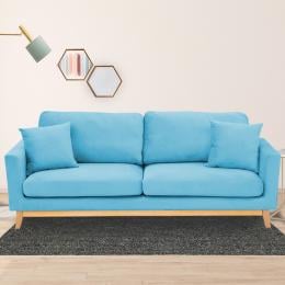 Daydream 3-Seater Loose-Back Sofa Bed with Cushions by Sarantino - Blue