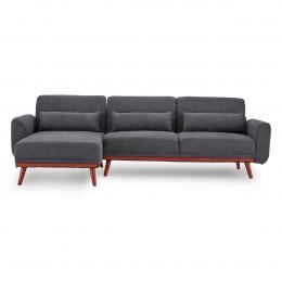 Willow Modern Sofa Bed with Chaise by Sarantino - Dark Grey