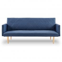 Capri 3-Seater Linen Sofa Bed with Stitch Detailing by Sarantino - Blue