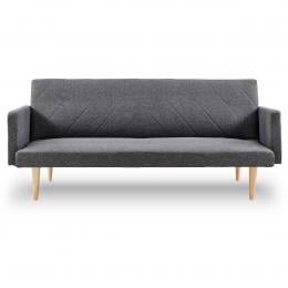 Capri 3-Seater Linen Sofa Bed with Stitch Detailing by Sarantino - Dark Grey