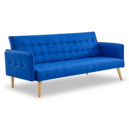Valencia Tufted Square Arm Sofa Bed by Sarantino - Blue