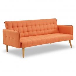 Valencia Tufted Square Arm Sofa Bed by Sarantino - Orange