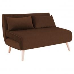 Sofia Faux Linen Loveseat Sofa Bed by Sarantino - Brown