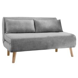 Sofia Faux Linen Loveseat Sofa Bed by Sarantino - Grey