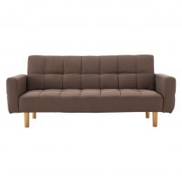Vienna 3-Seater Blind-Tufted Fabric Sofa Bed by Sarantino - Brown