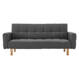 Vienna 3-Seater Blind-Tufted Fabric Sofa Bed by Sarantino - Dark Grey