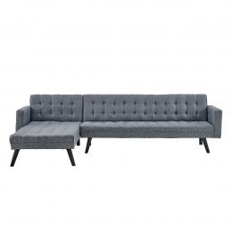 Leona Tufted Sofa Bed with Reversible Chaise by Sarantino - Grey