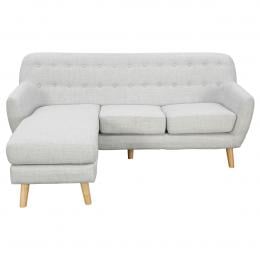Gianna Tufted Tight Back Sofa with Chaise (Right) by Sarantino - Light Grey