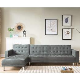Vera Modular Tufted Sofa Bed with Chaise by Sarantino - Grey