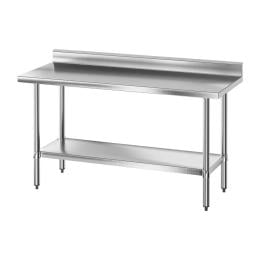 Stainless Steel Kitchen Bench W/ Splashback 1500x600mm 430