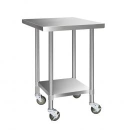 762 x 762mm Stainless Steel Work Bench with 4pcs Castor Wheels