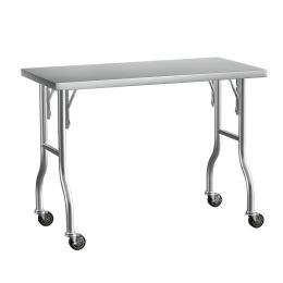 Stainless Steel Kitchen Benches Work Bench Wheels 122x61cm 430