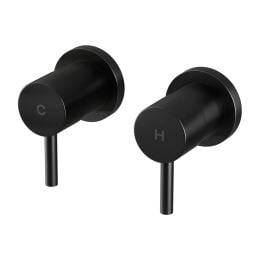 Bathroom Tap Shower Twin Tap Faucet Basin Sink Bath Swivel Black