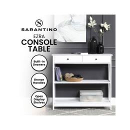 Sarantino Ezra Console Table in White