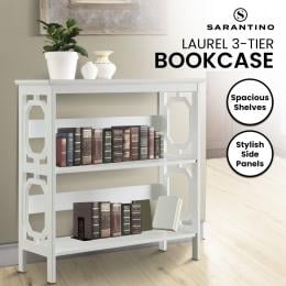Sarantino Laurel 3-Tier Bookshelf - White