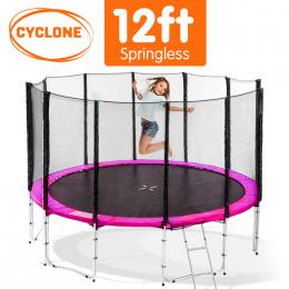 Cyclone 12 ft Springless trampoline with net - Pink