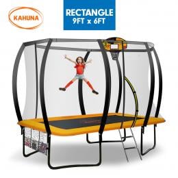 Kahuna Outdoor Rectangular Trampoline 6 ft x 9 ft - Orange