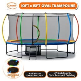 Kahuna 10 ft x15 ft Oval Outdoor Trampoline with Reversible Pad